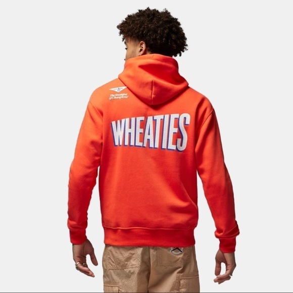 Jordan Flight MVP Wheaties Fleece Hoodie Orange Rush Nwt Men Size XS - Picture 3 of 14